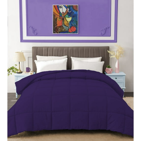 BedDecor 300 GSM 1 Pcs Solid (Purple,King / California King) 100% Egyptian Cotton Base Comforter