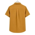 thumbnail image 7 of Vmvidoty Women's Summer Solid Color Lapel Button Short Sleeve Linen Blouse Gold XXXXL( Women's or Women's Plus ), 7 of 7
