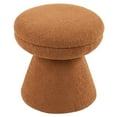 thumbnail image 3 of Furniture of America Thia Modern 17.5" Upholstered Mushroom-Shape Design Stool, Saddle Brown, 3 of 5