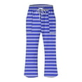 thumbnail image 3 of XuJwPNcy Capri Pants for Women Striped Print Drawstring Elastic Waist Capris Summer Casual Straight Leg Pant with Pockets, 3 of 4