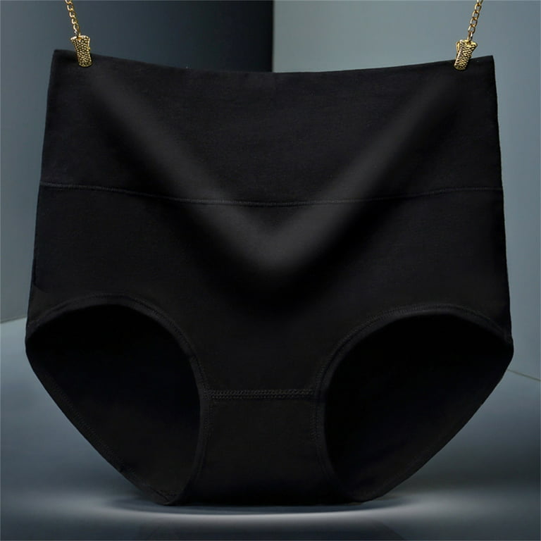 B91xZ Women Soft Underpants Ribbed Cotton Brief Underwear,Black One Size
