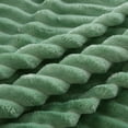 thumbnail image 5 of JML Super Soft Throw Blanket Premium Silky Flannel Fleece Ribbed Jacquard Lightweight Bed Blanket All Season Use Green Ribbed, Throw(40"x60"), 5 of 8