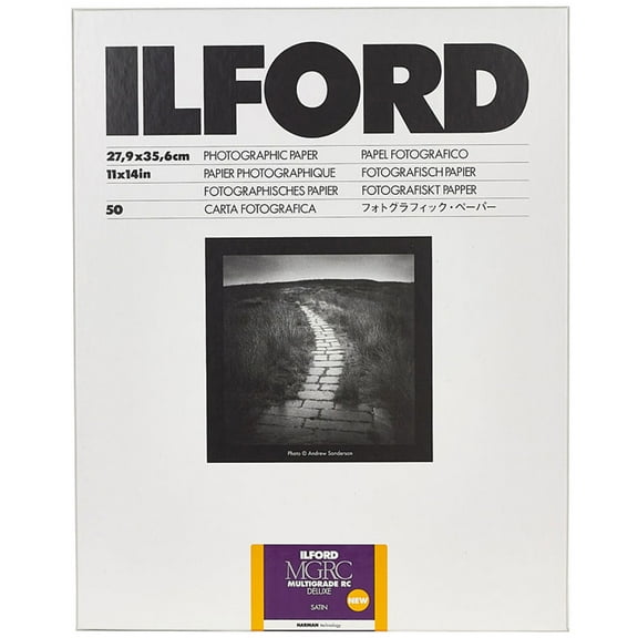 Ilford Multigrade V RC Deluxe Satin Surface Black & White Photo Paper, 11x14", 50 Sheets