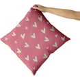 thumbnail image 2 of Pink Valentines Pillow Covers 16x16 Set of 2 Valentine'' Day Pink Love Heart Holiday Decorative Throw Pillows Romantic Valentine Themed Gifts Pillowcase Cotton Square Cushion Cover for Couch Bed Soft, 2 of 6