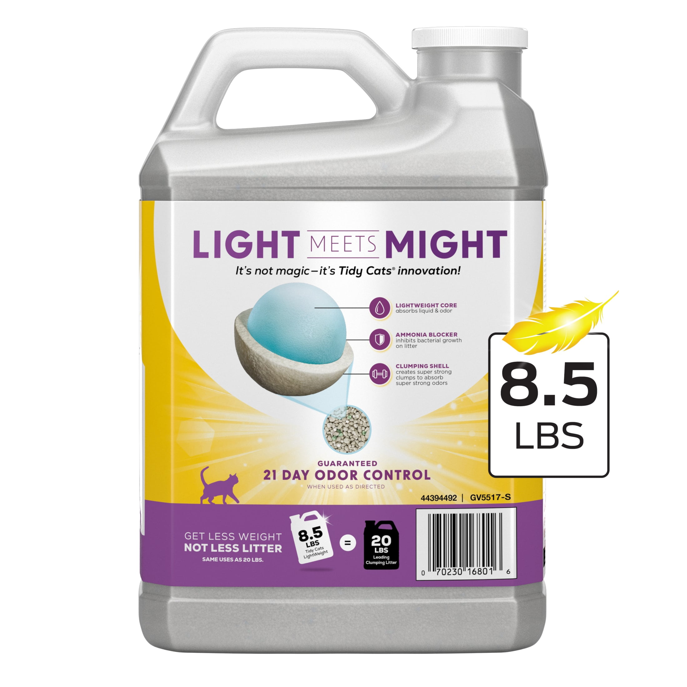 (4 pack) Purina Tidy Cats LightWeight Clumping Cat Litter, Glade Clean Blossoms Scent, 8.5 lb Jug