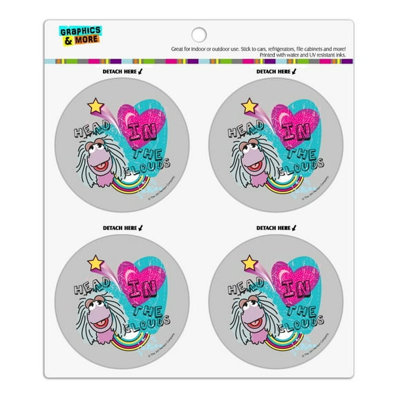 Head in the Clouds Fraggle Rock Mokey Refrigerator Fridge Locker Vinyl Circle Magnet Set