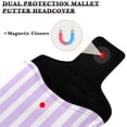 thumbnail image 3 of Haosy Pale Violet and White Striped Golf Mallet Putter Cover Strong Magnetic Leather Golf Club Headcover Closure, 3 of 7