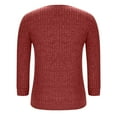 thumbnail image 4 of Helii Womens Fall V Neck long Sleeve Shirt Solid Color Regular Fit Tunic Tops Knitted Blouses Sweater Lightweight Winter Going Out Clothes Dressy Business Casual Brick Red XXL, 4 of 5