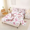 thumbnail image 2 of Manfei Western Ribbon Bow Bed Sheets 4pcs for Teens Female,Kids Girls Cowgirl Cow Print Boots King Sheets,Ultra Soft Home Decor, 2 of 5
