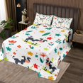 thumbnail image 2 of YST Milk Cow Quilt Set Kawaii Animal Twin Bedspread Set For Girls Kids Cute Flower Animal Bed Set, Rustic Farm Animal Coverlet Set Botanical Flower Pattern 3D Bedding Set, 2 of 5