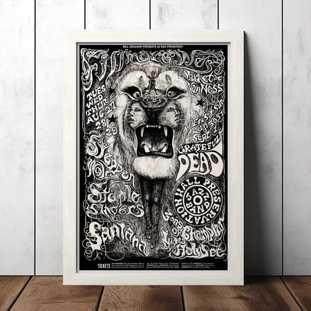 POSTER Grateful Dead, Santana 1968 Fillmore West Concert Poster - Music Fan Collectibles - Vintage Music Poster - Home Decor - Wall Art-UNFRAMED