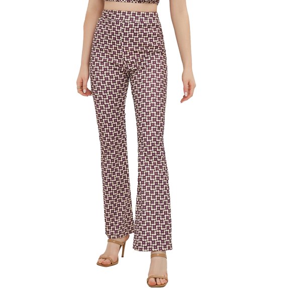 Lovito Vintage Geometric Boot Cut Long Pants