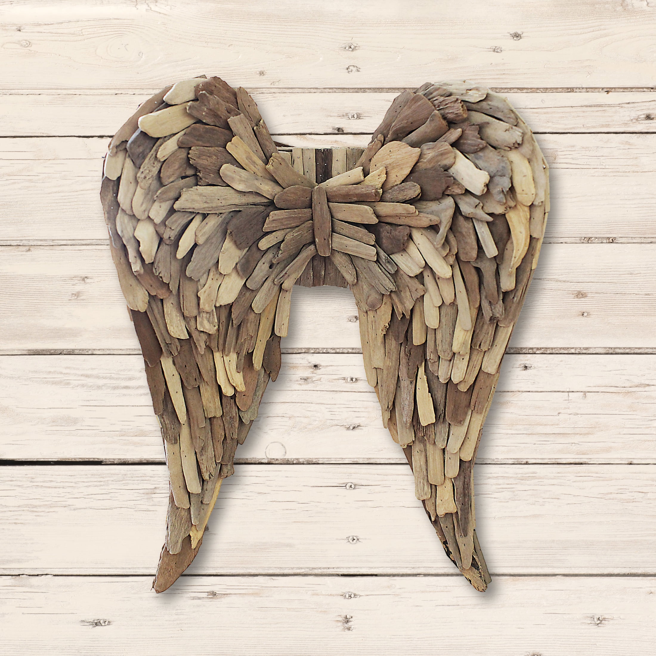 Creative Co-Op Driftwood Angel Wings Wall Decor, Brown