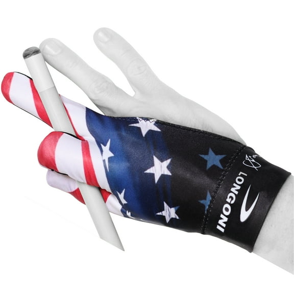 Longoni Billiard Pool Cue Glove Fancy Flag 3 for Right hand