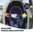 thumbnail image 5 of Pofeuu Dreamcatcher With Colorful Feathers Print 2 Pack PU Leather Kick Mat Back Seat Protector, Universal Car Seat Back Organizer, Waterproof Backseat Protector For Most Car, 5 of 8