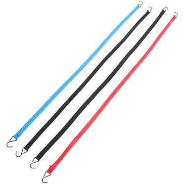 LEXSOMEO 4pcs Luggage Straps Cargo Fixing Ropes Elastic Bungee Cords Flat Tie Down Cords with Hooks