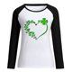 thumbnail image 4 of Moda mujer primavera Patchwork St. Patrick's Day impreso manga larga cuello redondo Casual Tee Tops Pompotops  gfhjh20060, 4 of 4