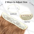 thumbnail image 2 of DssengInvisible Wire Hair Extensions with Transparent Headband Adjustable Size 4 Secure Clips Long Wavy Highlight Hairpiece 20 Inch Balayage Dark Brown to Chestnut for Women, 2 of 7