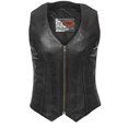 thumbnail image 2 of First Mfg Co - Savannah - Women's Motorcycle Biker Riding Black Leather Vest - 5X Large - Back Lacing, 2 of 4