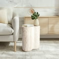 thumbnail image 6 of Clover Travertine Stone Finish Italian Design MgO Side Accent Table, 6 of 11