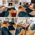 thumbnail image 5 of 5'x8' Area Rugs, Navy Blue Boho Orange Indoor Outdoor Area Rug for Living Room Bedroom, Geometric Circle Abstract Art Washable Bathroom Rugs Kitchen Floor Carpet Mats Home Decor Aesthetic, 5 of 8