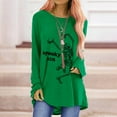 thumbnail image 2 of Mode Femme Décontractée Imprimé Col Rond T-shirt Manches Longues Ample Blouse Pull, 2 of 6