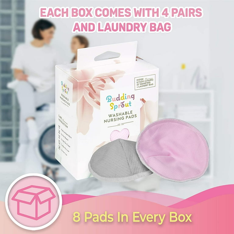  Pads Washable Feeding Pads Bra Inserts Breast Pad 4Pairs : Baby