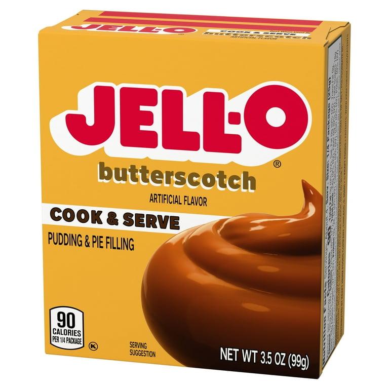 Jell O Butterscotch Pudding Pie Filling Mix Cook Serve Artificially Flavored 3.5 oz Box Walmart