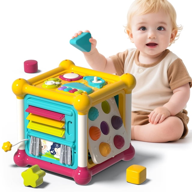 Juguete Montessori 6 en 1 Activity Cube PANITU para niños de 1 a 2 años