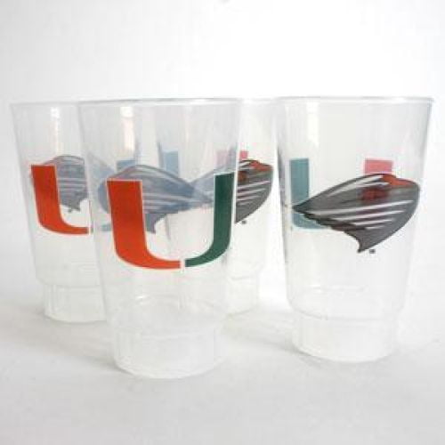 Miami Plastic Tailgate Cups Set Of 4