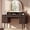 Walnut Brown, variant on Hvoonc Makeup Vanity Desk with Mirror and Lights, 55.7” Large Fluted Dressing Table with 7 Drawers Storage for Bedroom, Walnut Brown