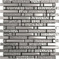 thumbnail image 2 of Apollo Tile   5 pack 11.7-in x 11.9-in Silver Glass Mosaic Tile (4.79 Sq ft/case), 2 of 2