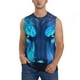 thumbnail image 1 of Fotbe Futuristic Blue Light Wolf Men's Camiseta sin Mangas Estampada para Hombres, Playera Casual para Gimnasio, Entrenamiento, Playa-Small, 1 of 7