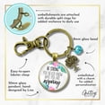 thumbnail image 6 of Inspire Gutsy Goodness Bronze Keychain Be Strong You Never Know Watercolor Pink Floral Meaningful Jewelry, 6 of 8