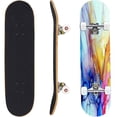 thumbnail image 5 of Skateboards for Beginners original alcohol ink white 31"x8" Maple Double Kick Concave Boards Complete Skateboards Outdoor for Adults family friends Gifts, 5 of 5