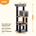 thumbnail image 2 of PEQULTI 58" Large Cat Tree with Spacious Hammock and Huge Condo Cat Tower for Indoor Cats Black, 2 of 8