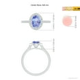 thumbnail image 5 of ANGARA Natural Oval 1.25 ct Tanzanite Halo Ring with Diamond Accents in 14K White Gold for Women (Size-8x6mm) | December Birthstone, Anniversary, Jewelry Gift for Women | Natural Tanzanite Ring, 5 of 9