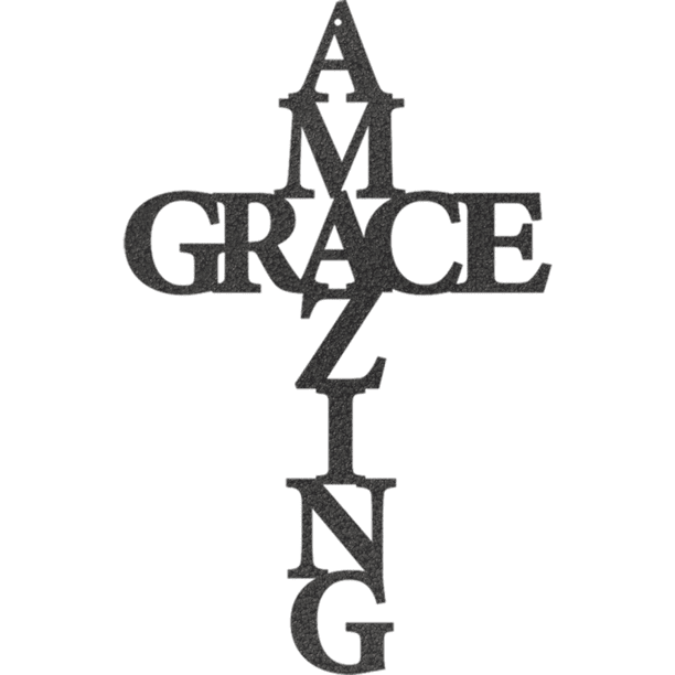 Amazing Grace Cross Metal Wall Art