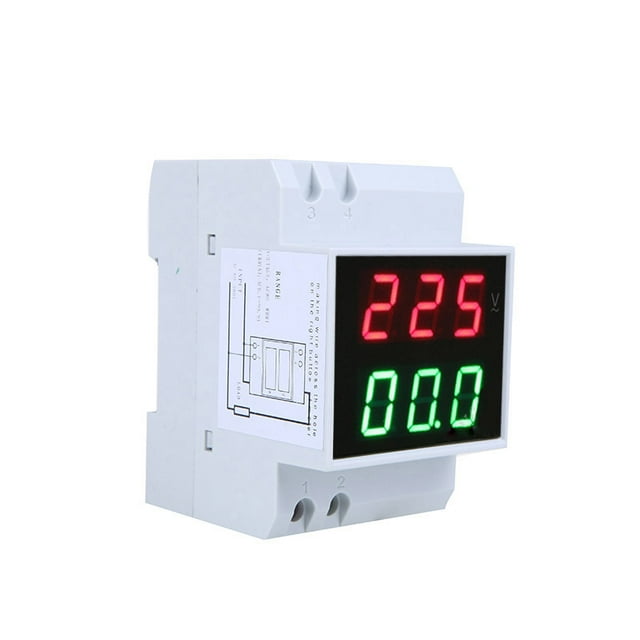 TFixol Digital Din-Rail LED Voltage Ammeter Current Meter Voltmeter AC80-300V 0.2-99.9A Dual Display