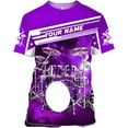 thumbnail image 3 of Personalized 3D Drummer Shirt - Custom Name 3D Drum Shirt Gift for Women & Men (Orange, M), 3 of 5