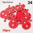 thumbnail image 3 of 10 piezas/lote de adornos navideños de madera para colgar en el árbol de Navidad, manualidades, decoraciones para fiestas de Navidad de Año Nuevo 2024, 3 of 4