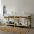 thumbnail image 5 of Vinnova Bilbao 72" White Stone Top Double Vanity Brushed Gold Frame w/o Mirror, 5 of 12