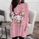 thumbnail image 4 of Camisetas de manga larga con estampado de Hello Kitty para mujer, Tops informales de gran tamaño, camiseta de dibujos animados, ropa de primavera y otoño, 4 of 4