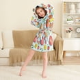 thumbnail image 3 of FORMRS Niños Bathrobe Unisex Hooded Robe Soft Plush Pajamas Sleepwear, Size 7-9T, Yellow Tomatoes, 3 of 7