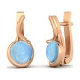 thumbnail image 2 of Boucles d'Oreilles Rondes Lapis English Lock Stud 925 Argent Rose Vermeil Femmes, 2 of 4