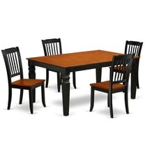 East West Furniture Weston 5-piece Wood Dining Set with Slatted Chairs in Cherry