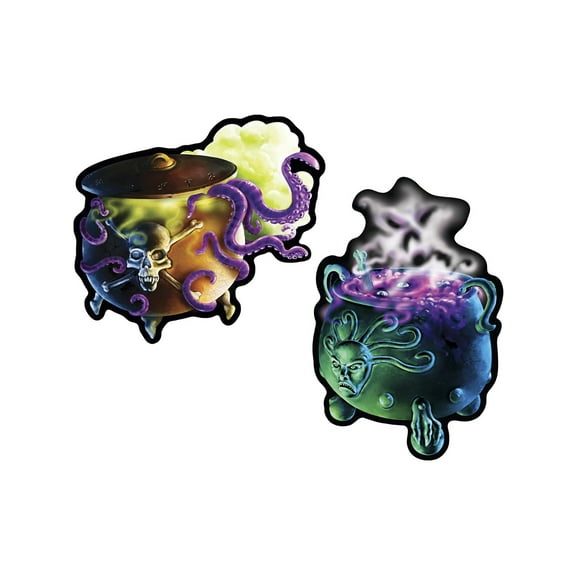 16" Set Of 2 Witch's Cauldron Halloween Cutouts Party Decorations