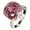 Crystal Red Pink, variant on WenGem Jewelry S925 Sterling Silver Engagement Marriage Proposal Marriage Ring, 14X14mm Rose Cut Crystal Simulated Diamond Jewelry, 3-Color Options, Women's Wedding Anniversary Ring