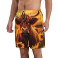thumbnail image 2 of Balery Vintage Sunflower Cow A Traje de Baño Estilo Hawaiano para Hombre, Shorts de Secado Rápido con Bolsillos-3X-Large, 2 of 6