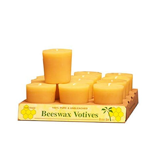 Aloha Bay 100% Pure Unbleached Beeswax Votives - 1 Tray of 12 Votives